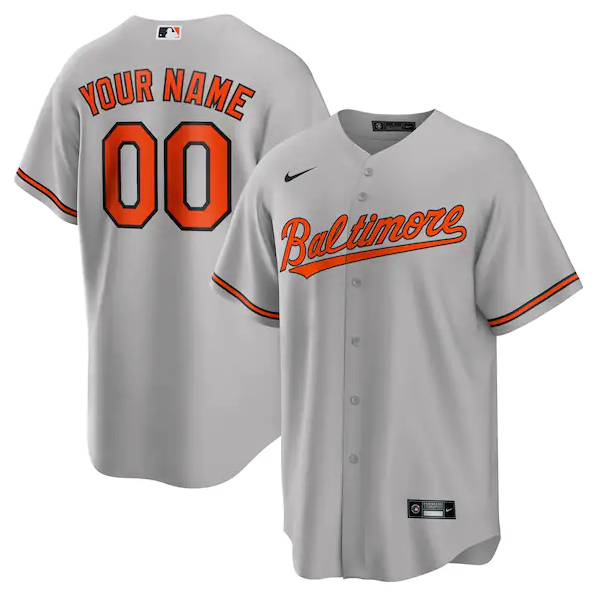 Men's Orioles ACTIVE PLAYER Custom Gray Cool Base Stitched Jersey